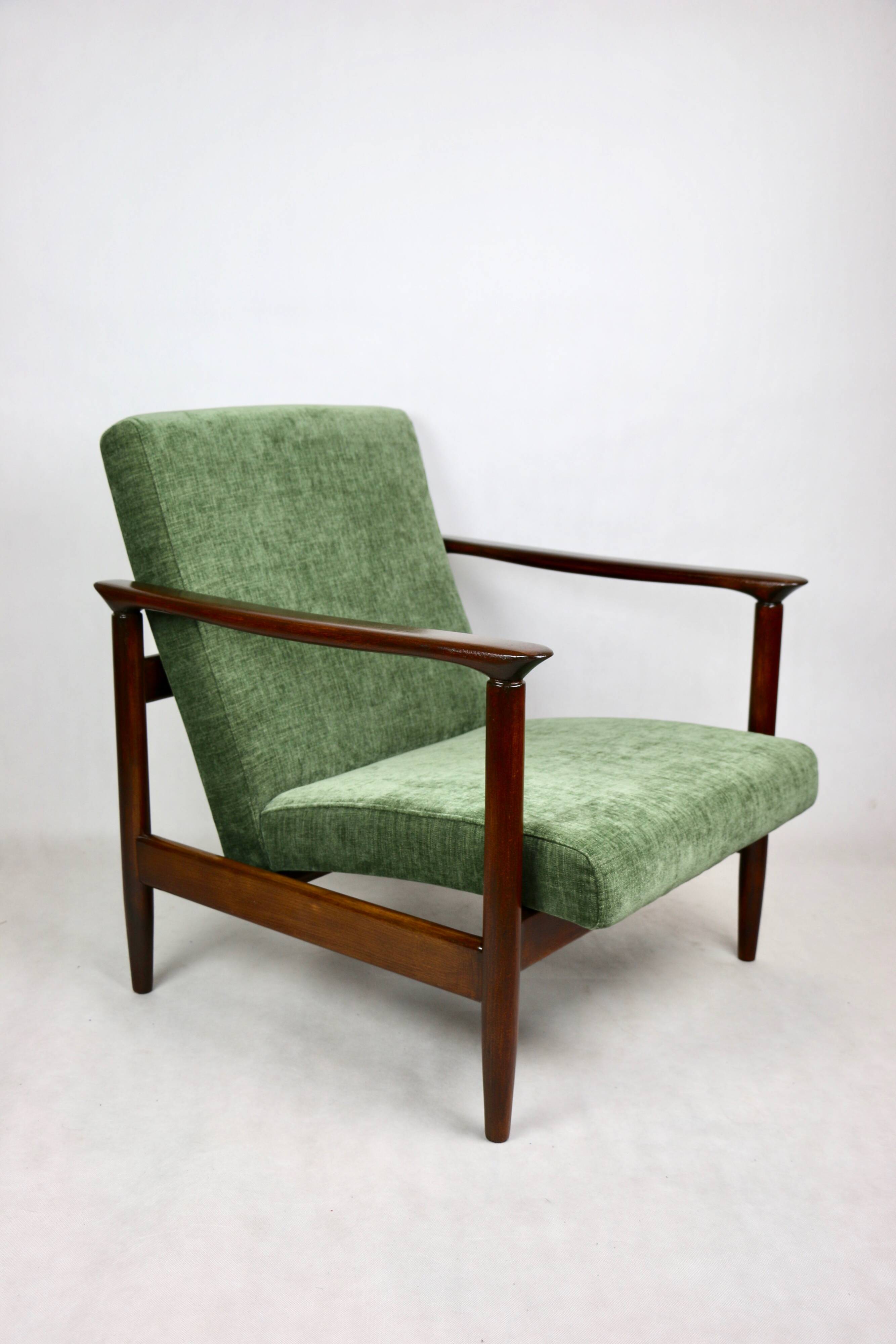Green Olive GFM-142 Armchair by Edmund Homa, 1970s
