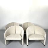 Paire de fauteuils sur roulettes pour Saporiti Italia, nouvelle tapisserie, années 1970.