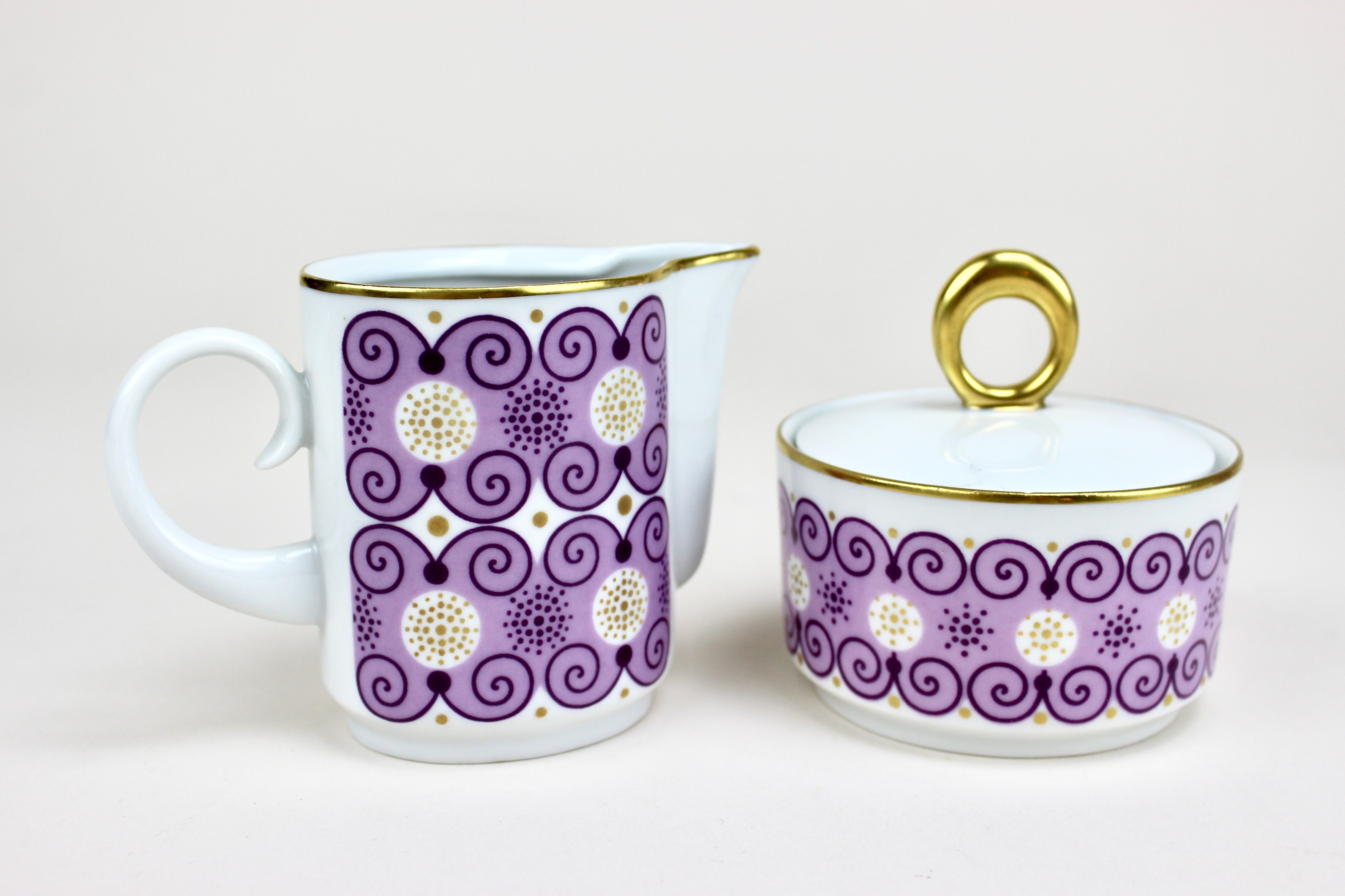 Mid Century Freiberger porcelain diamond, espresso tableware