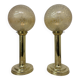 Set of 2 large globe glass table lamps , 1970s