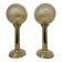 Set of 2 large globe glass table lamps , 1970s