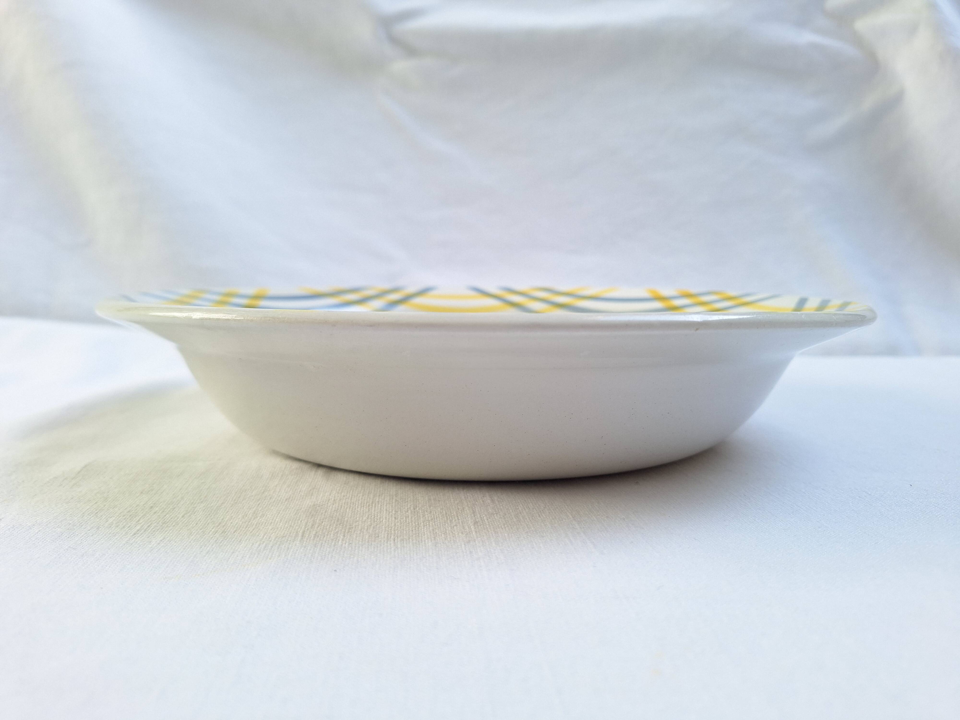 Plat creux Moulin des Loups jaune et gris