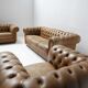Vintage leather Chesterfield set 1991 by Natuzzi - Italy