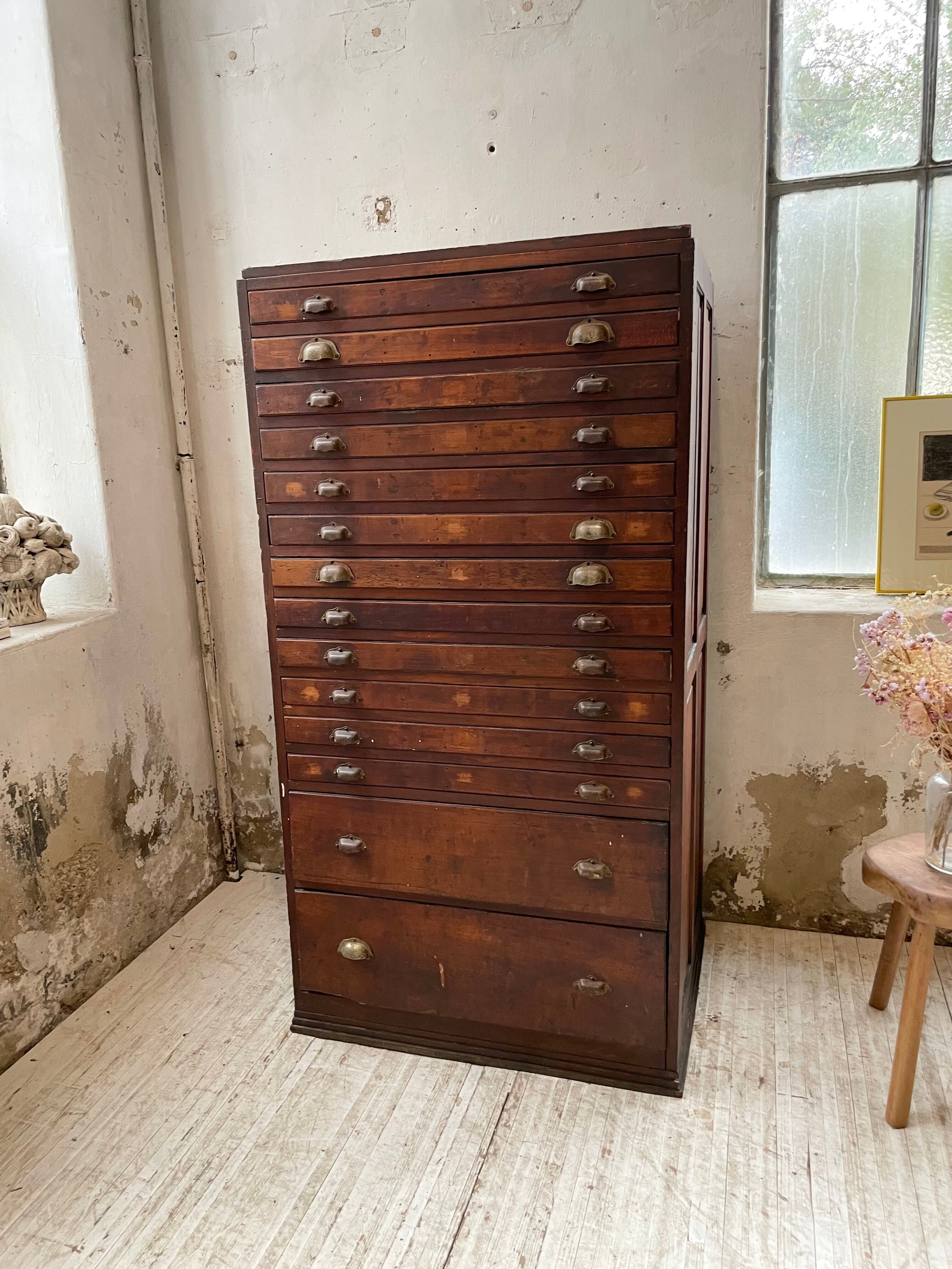 Workshop furniture printing with drawers XL oak