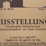 Original Vintage 1970s Austrian Art Exhibition Poster For Dieter Barth & Sepp Frey