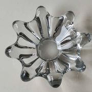Large pocket organic floral shape/Corolla/Starry. Art Vannes France unsigned. Crystal.