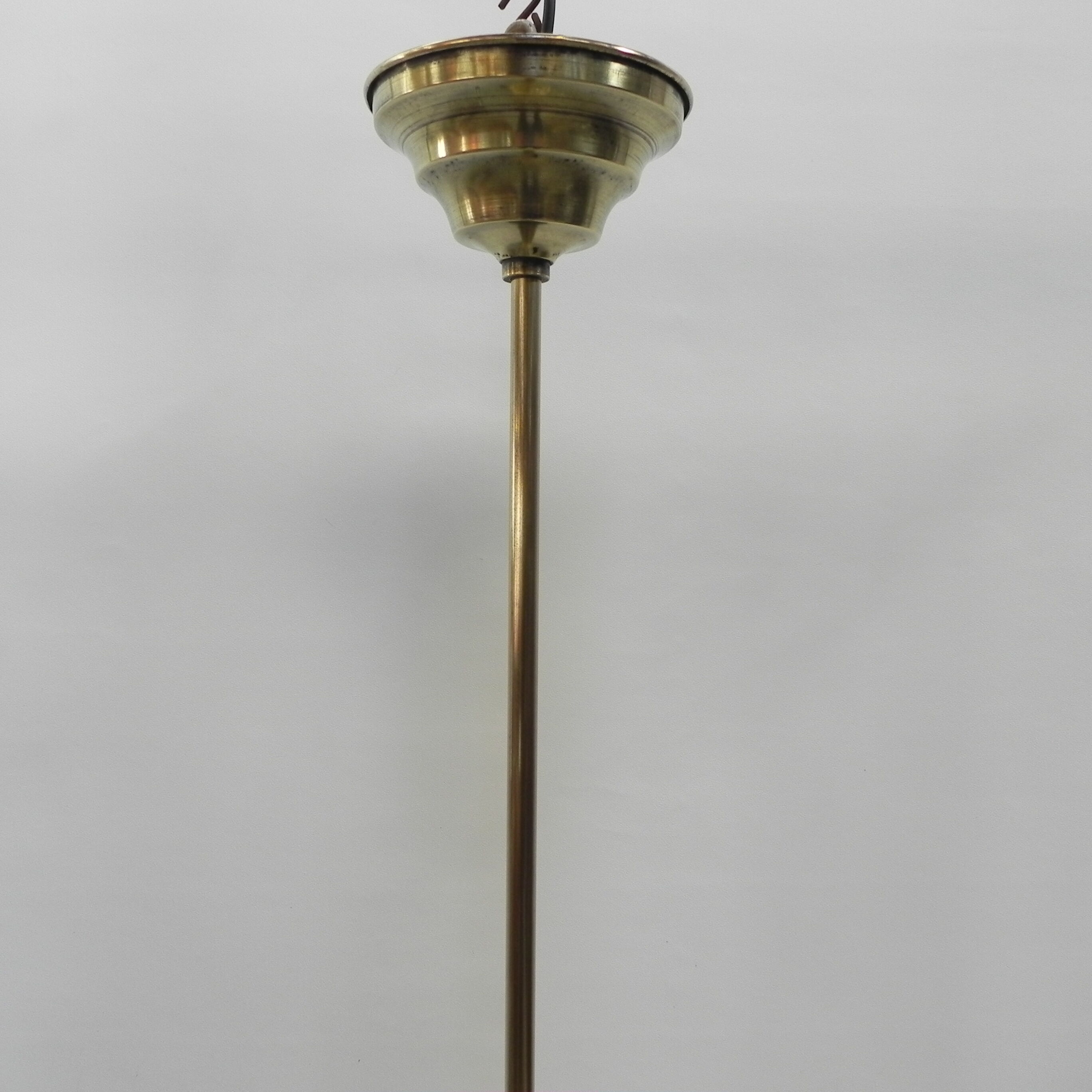 Art deco hanging lamp with marbled glass shade