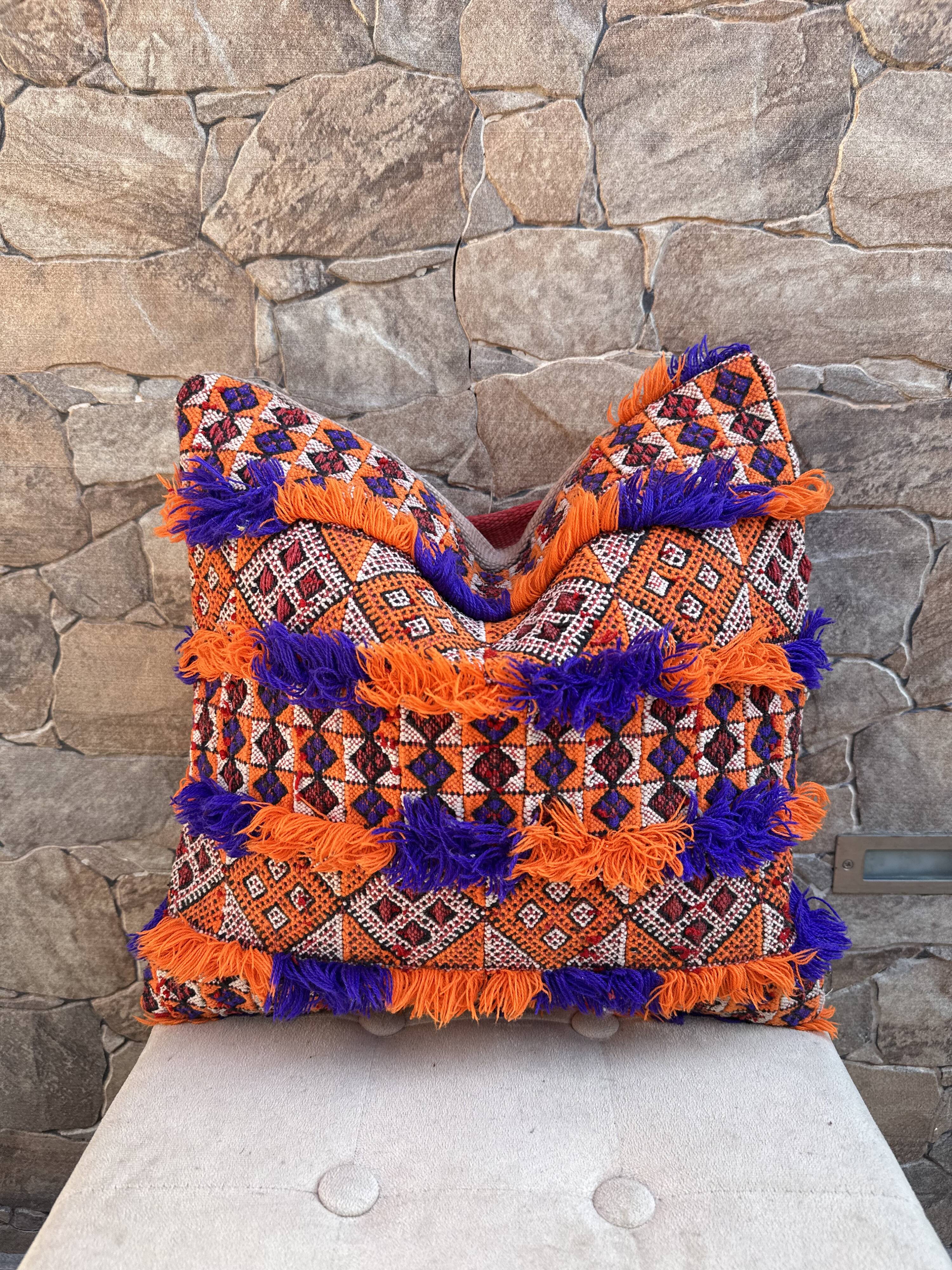 Vintage Moroccan Berber wool cushion cover
