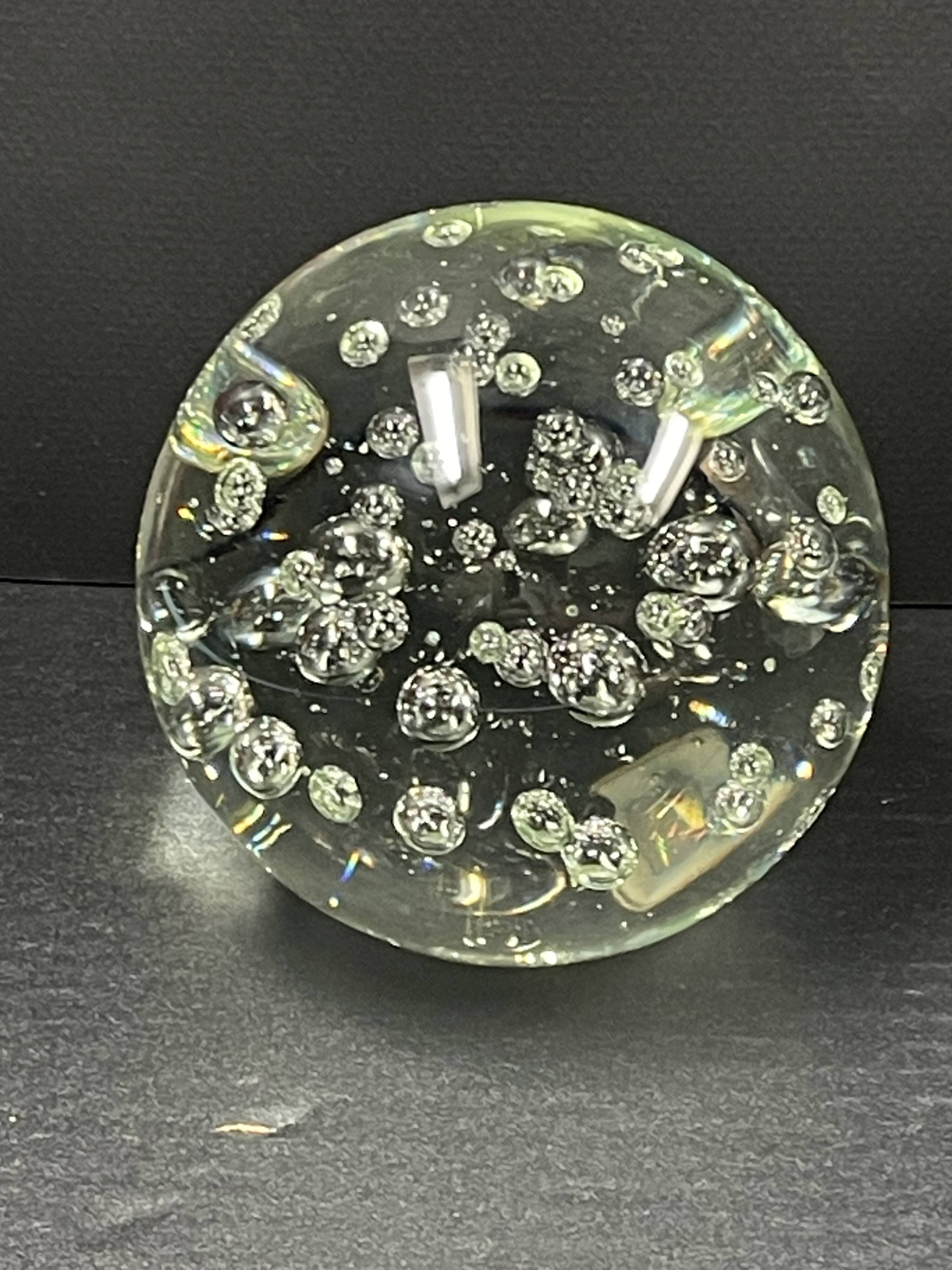 Sulfur ball Bubble glass paperweight diameter 10 height 9 cm