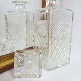 Chiselled glass whisky carafe