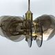 Postmodern brass and thick glass chandelier by Gino Paroldo. Italy 1970s