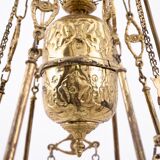 Brass chandelier from the first half of the 20th century.