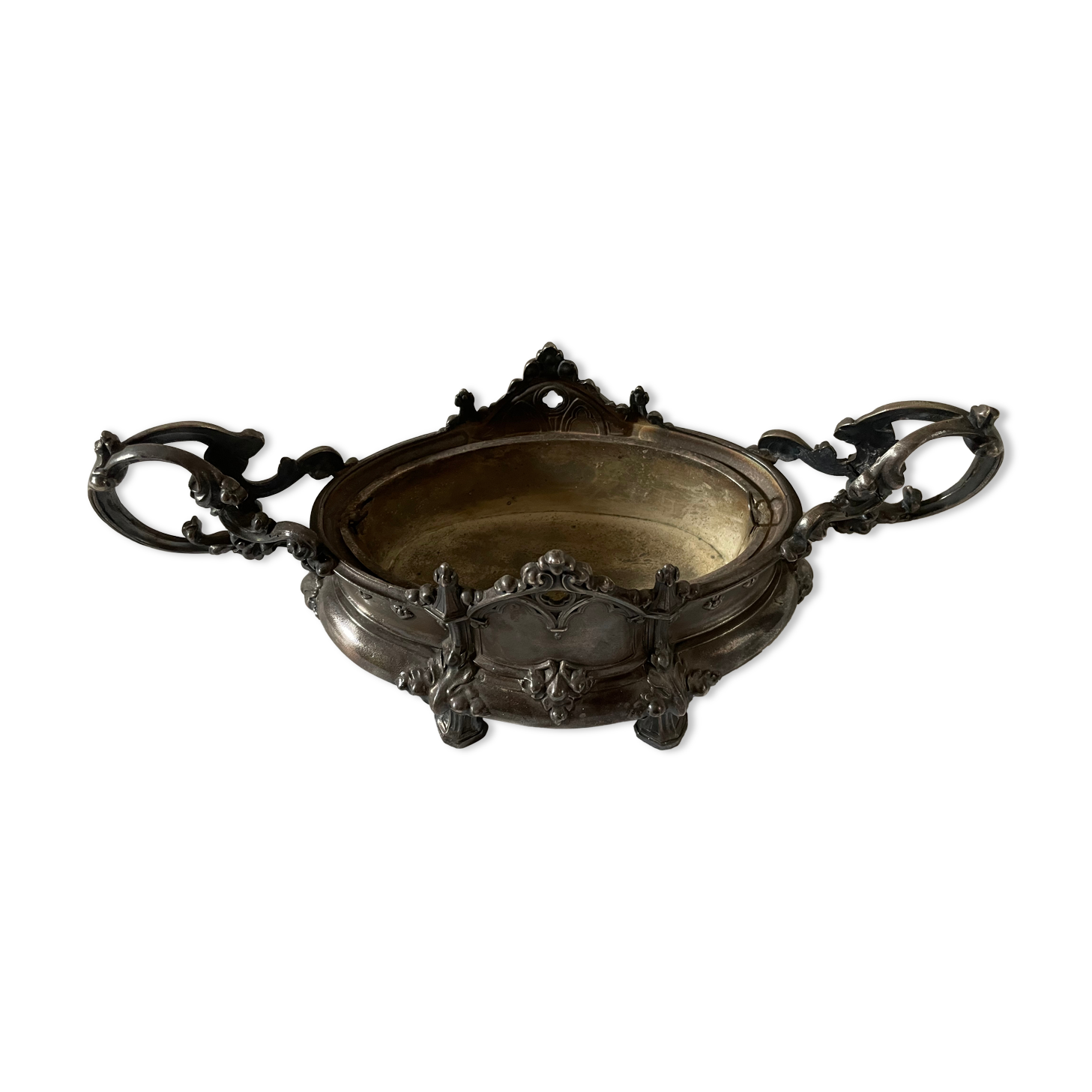 Silver metal planter