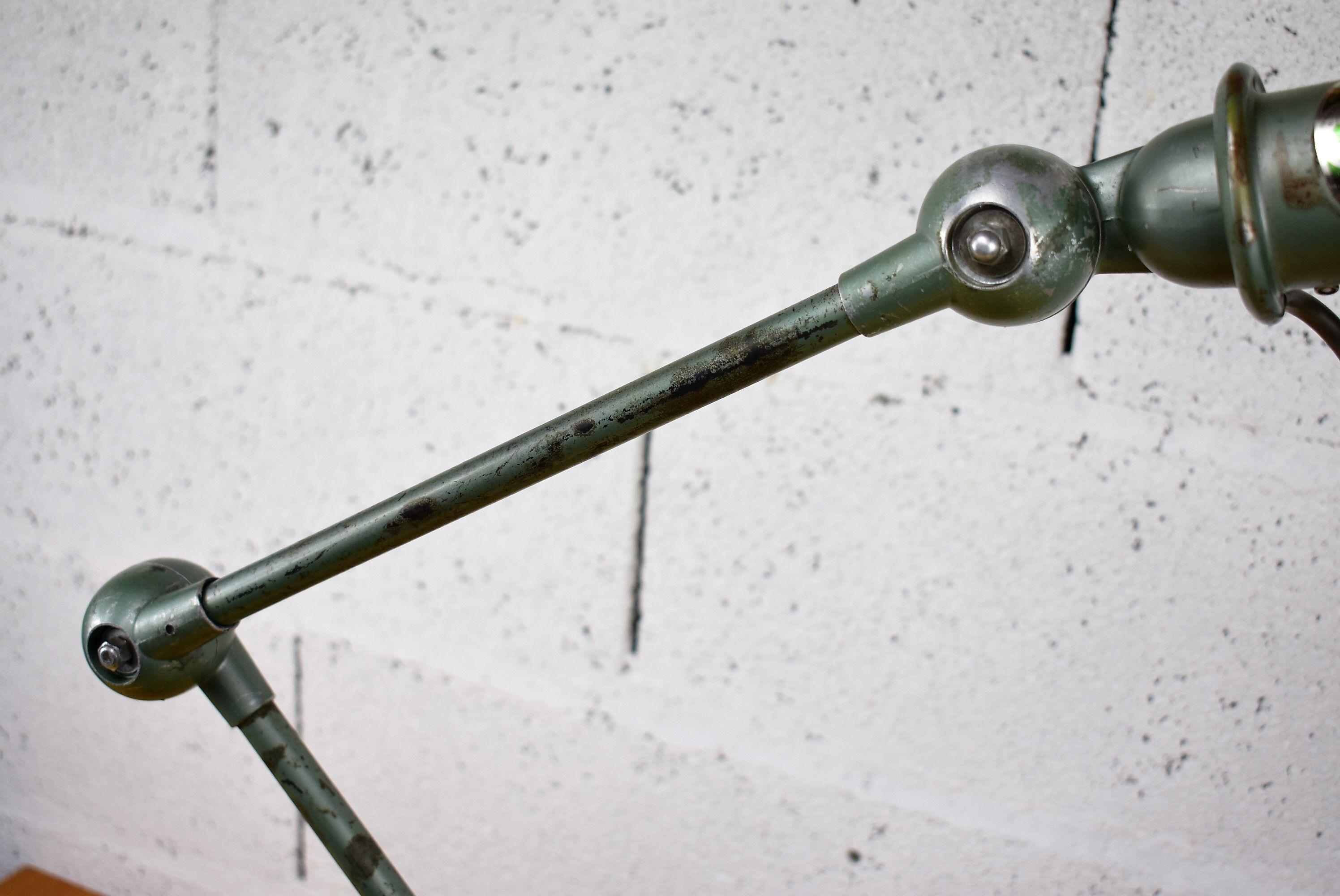 Green Jielde Industrial lamp on base