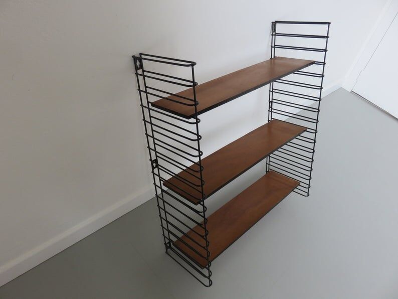 Flexible String shelf, wood and metal 50/60
