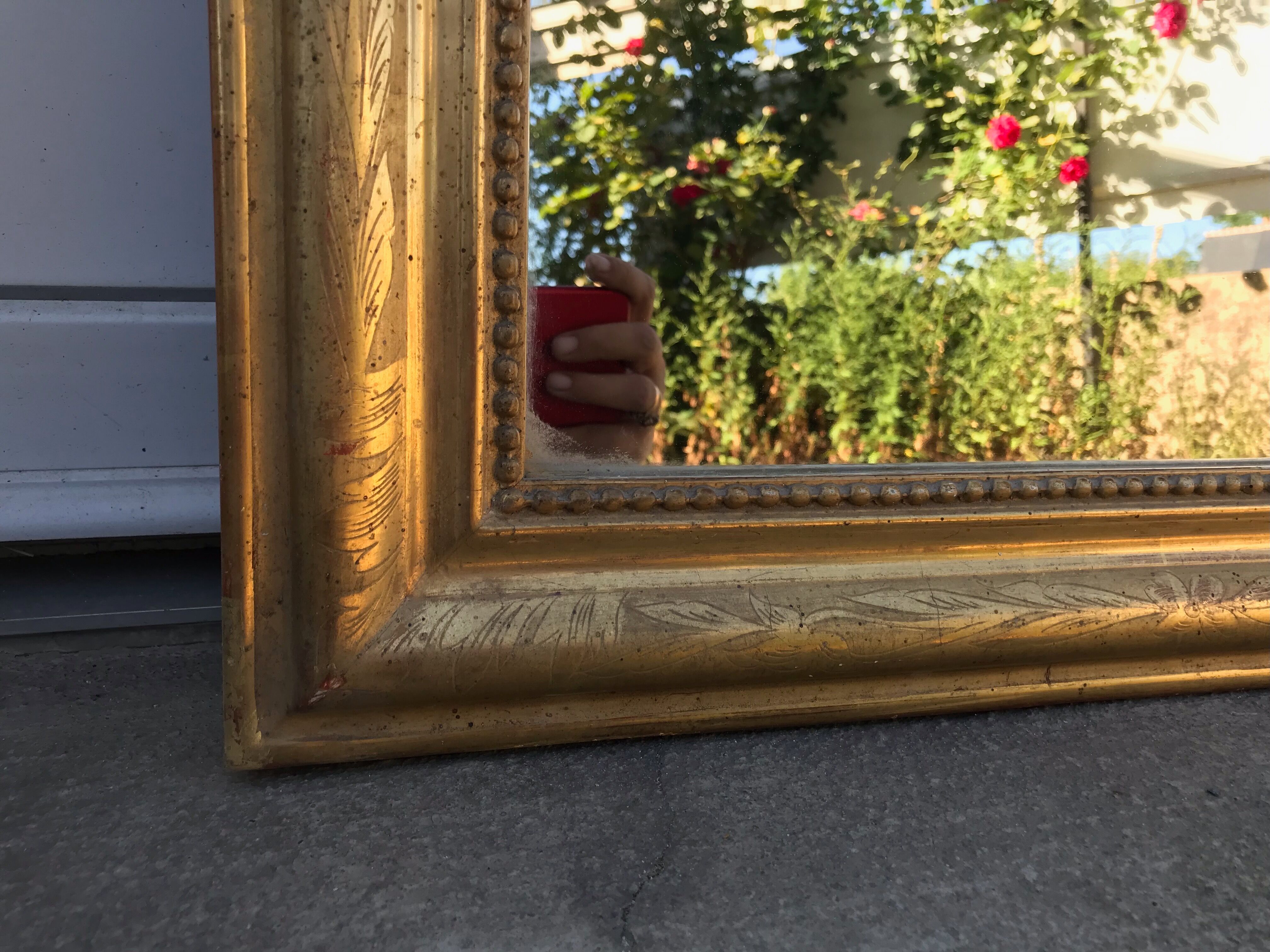 Louis-Philippe gilded mirror with gold leaf 73 x 54,5cm