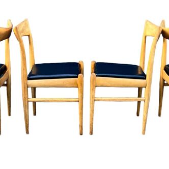 Chaises bois type scandinave assise Skaï