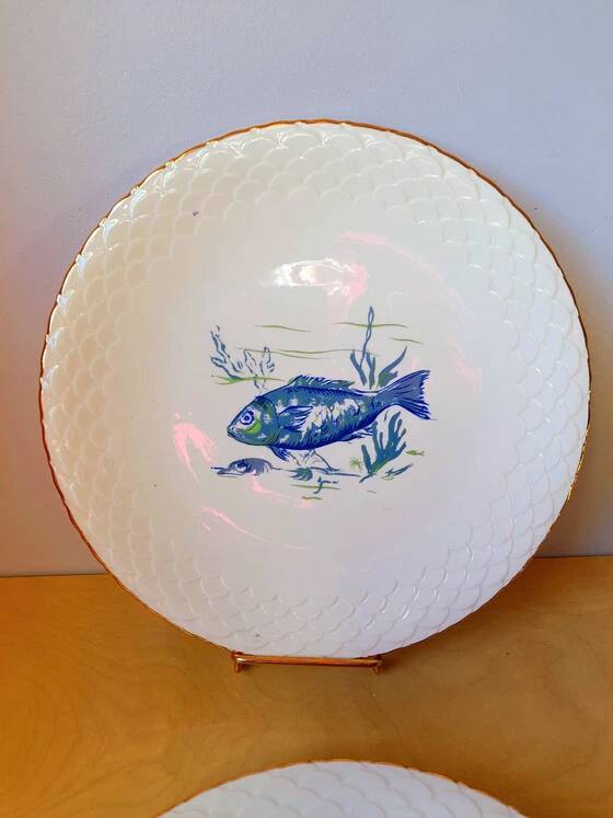 Fish plates in Limoges porcelain
