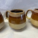 Set of 4 glazed stoneware cups
