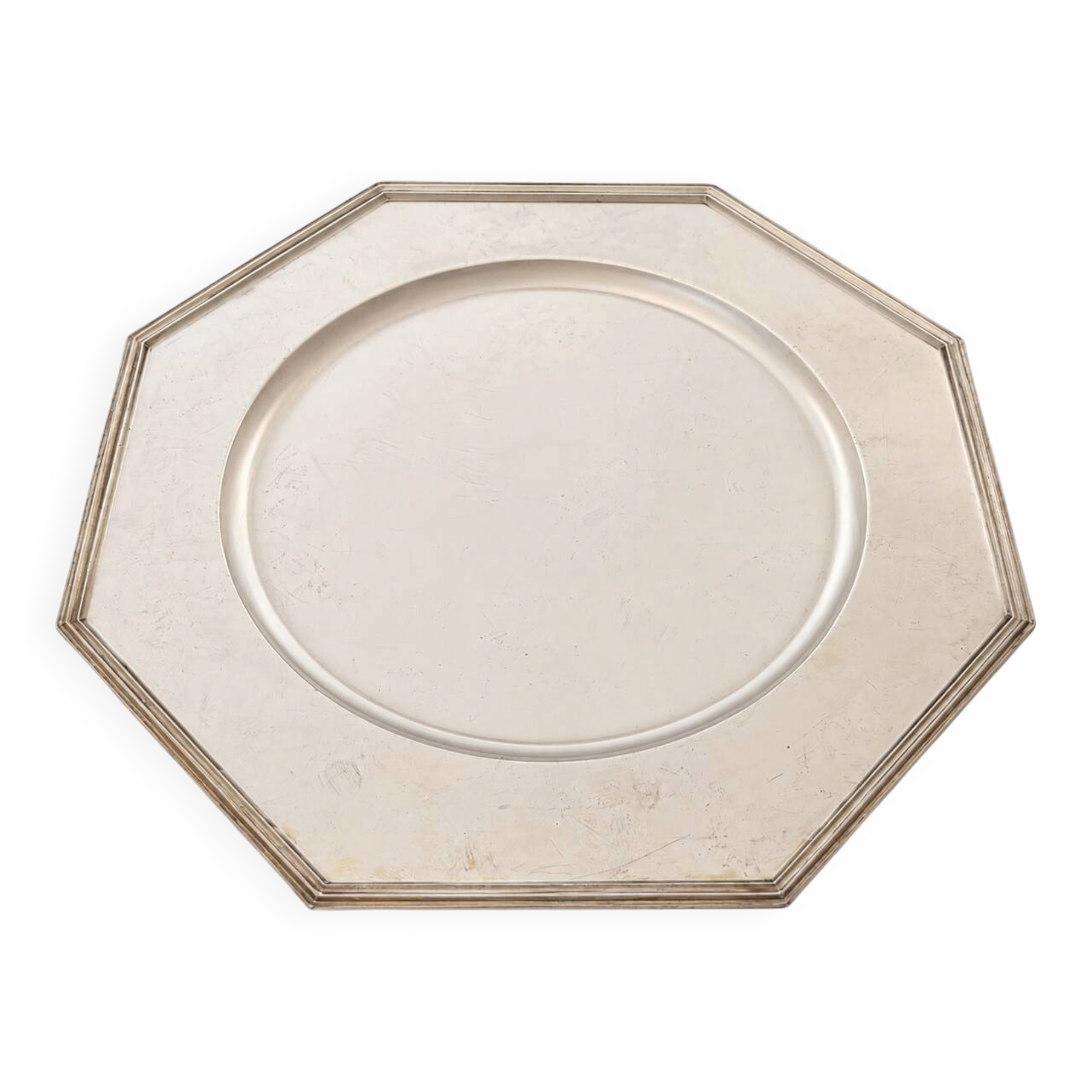 Set of 6 silver-plated placemats from the 1980s.