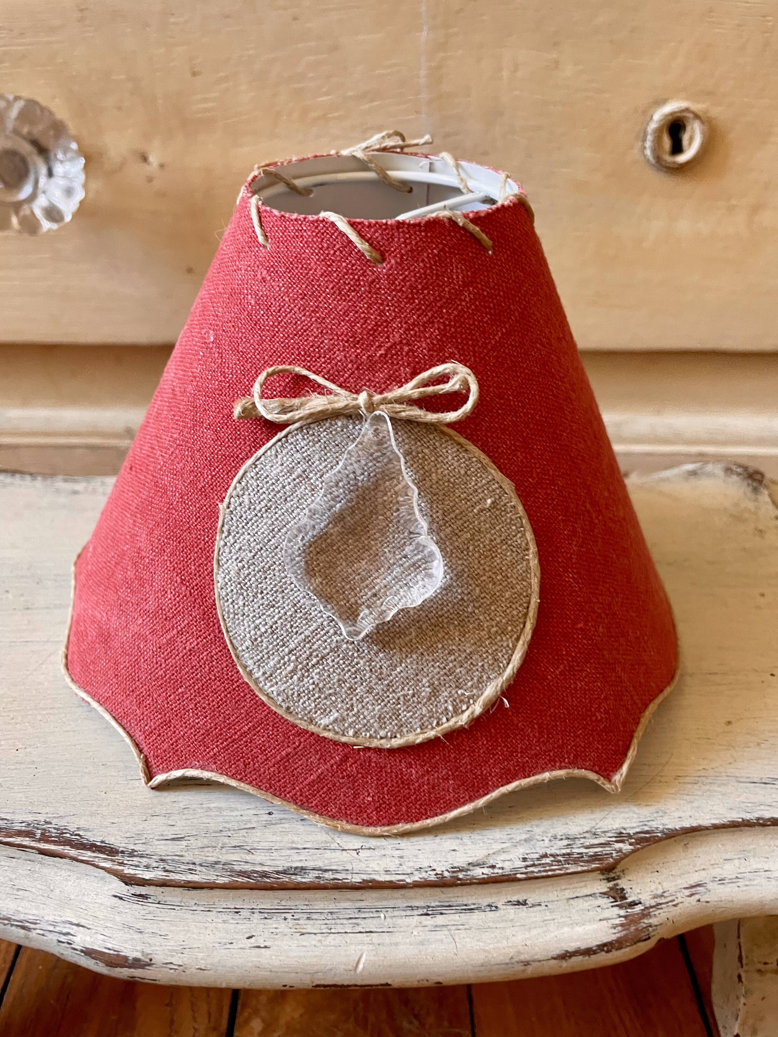 Lampshade linen canvas grapevine