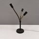 Old cast iron table lamp with brass bend and 3 light sources