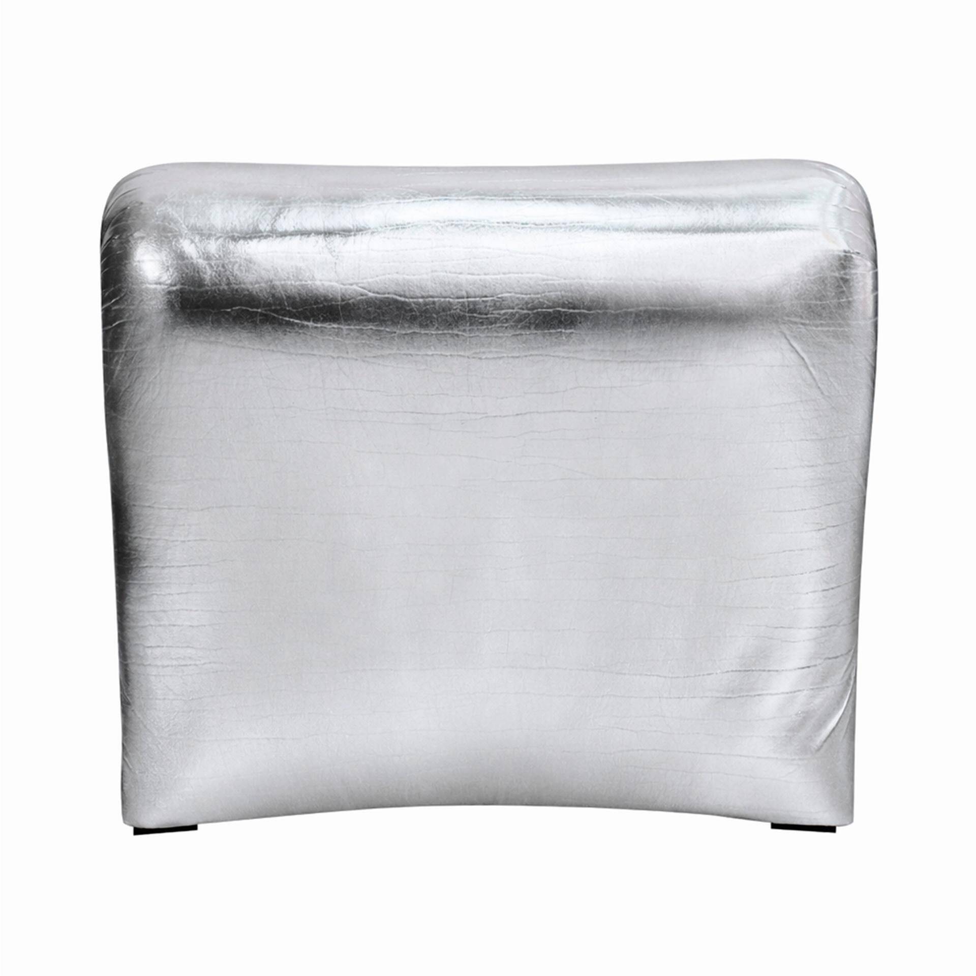 Space Age Moscheni Fiberglass And Silver Vinyl Fabric Italian 1970s Lounge Chair