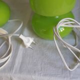 Pair of green lamps Ikea model Lykta 90s