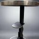 Vintage side table in glass, wood and aluminum
