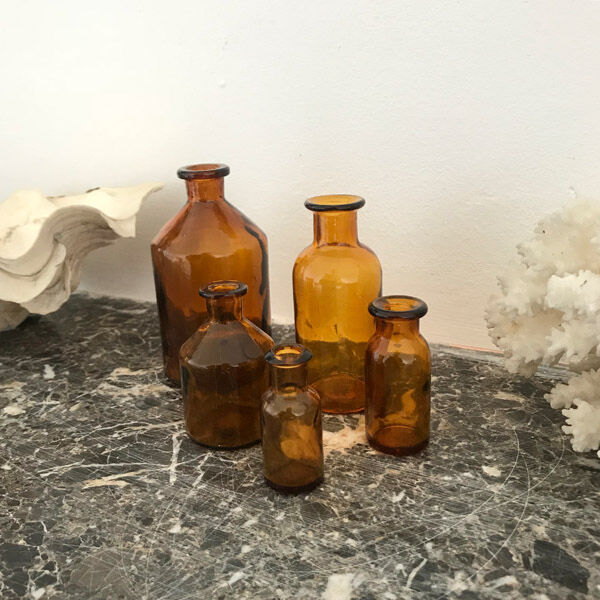 Lot of 5 bottles of apothecary
