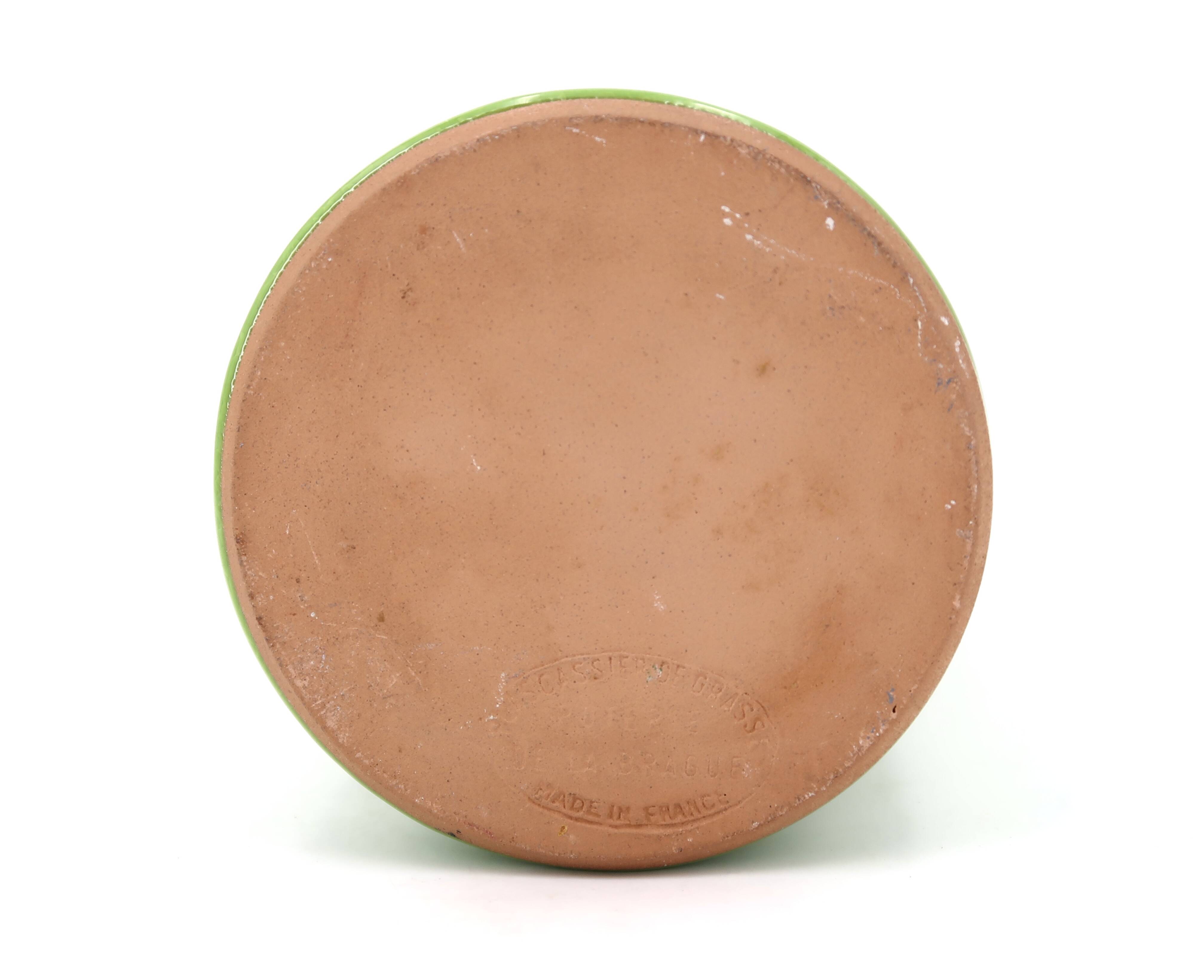 Bottle vase by Paul Badié, La Brague pottery in green ceramic