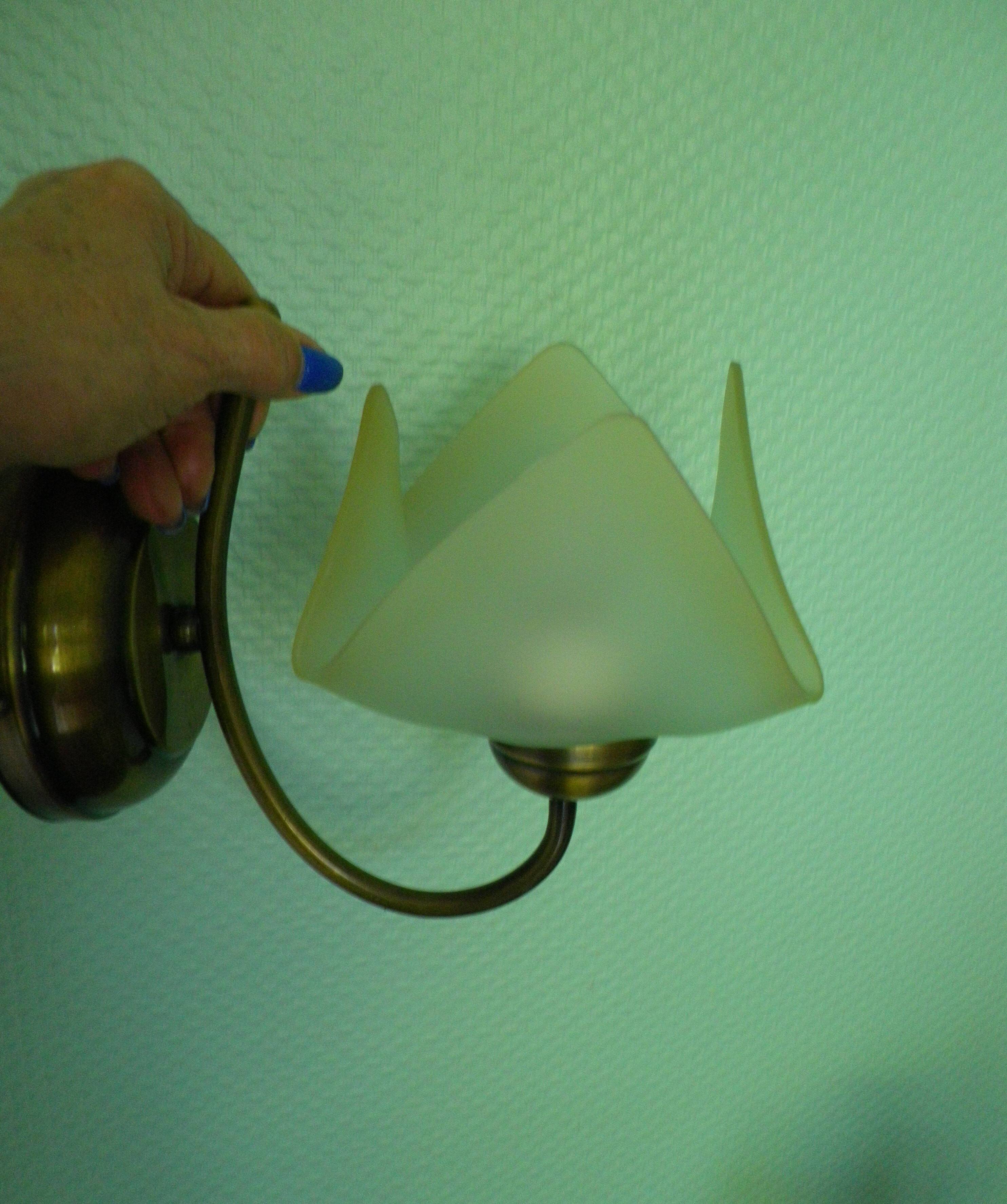 2 wall lights, opaline lampshade 1960/1970