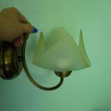 2 wall lights, opaline lampshade 1960/1970