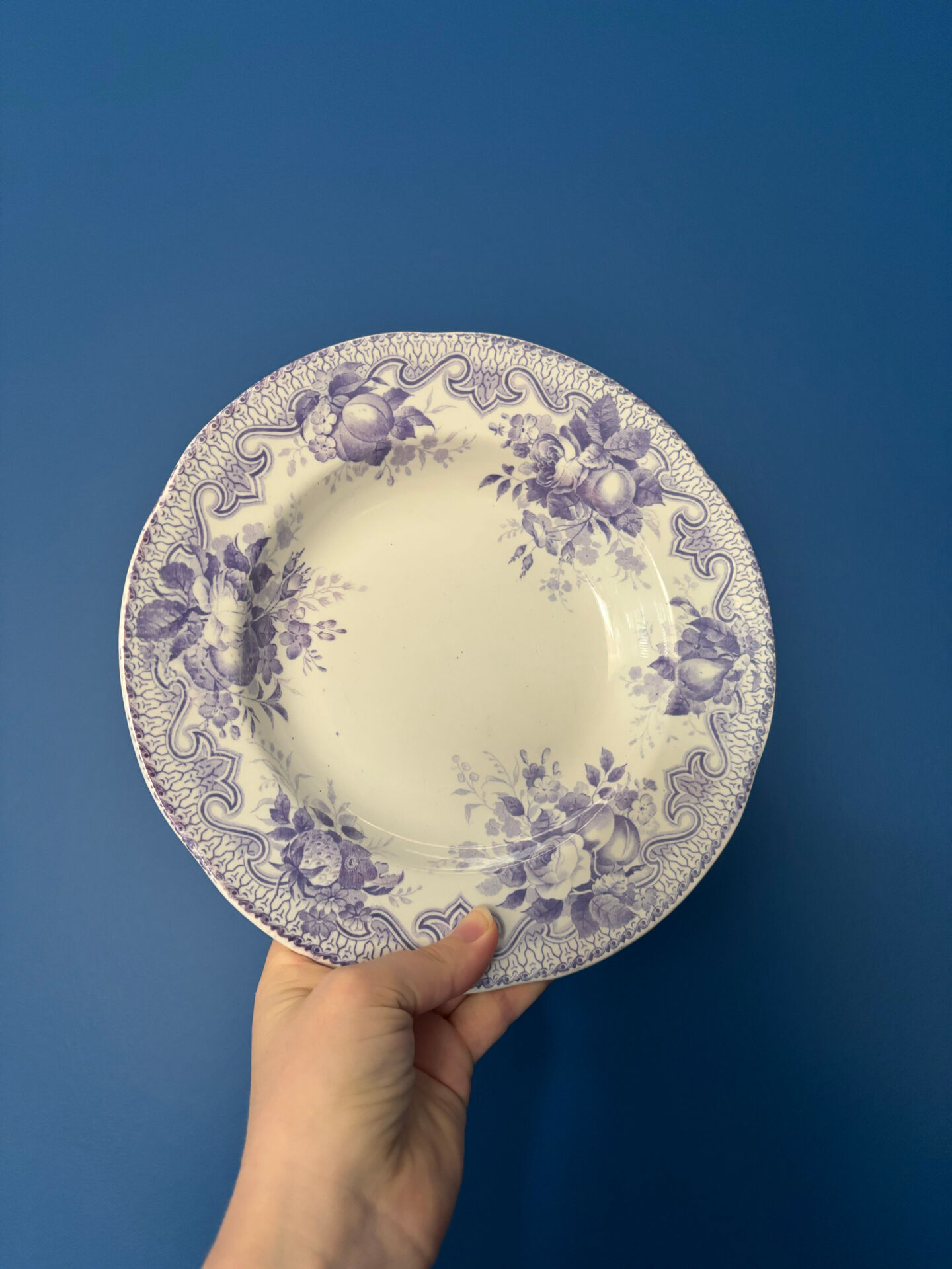 Lot de 6 assiettes creuse Creil & Montereau Bouquets • Faïence ancienn