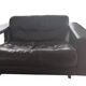 Leather lounge set – Steiner Paris – aluminium base – 1970s/1980s