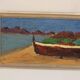 Swedish Oil on Canvas – “Boat” by Thord Leonard – Vintage & Framed