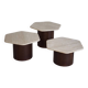 Three Gigogne Travertine coffee tables 1960