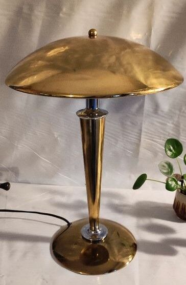 Mushroom lamp golden metal style liner