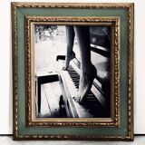 Old frame in gilded sulpté wood with gold leaf