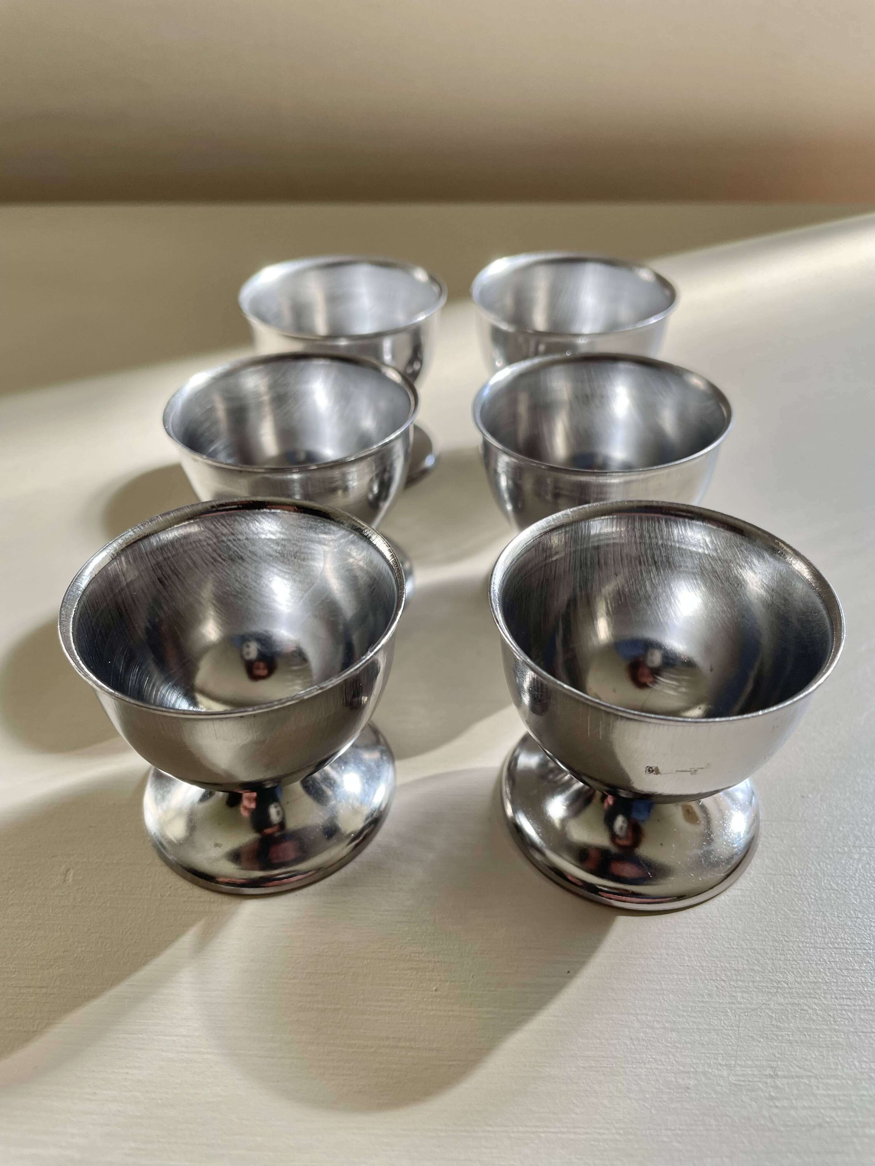Vintage stainless steel egg cups