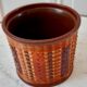 Ceramic pot cover and wicker rattan 70s
