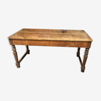 Ancienne table de ferme fin XIXe chêne et orme