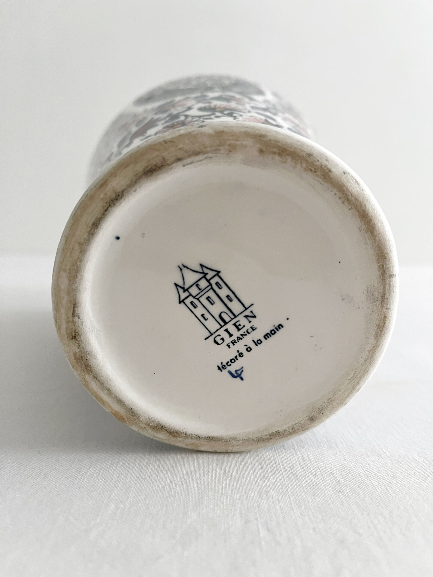Vase amphore « cachemire » en faïence de Gien