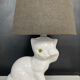 Vintage ceramic enamel cat lamp from the 1970s.