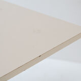 Extendable dining table with architectural base, Belgium 1960s. This folding table features two exte