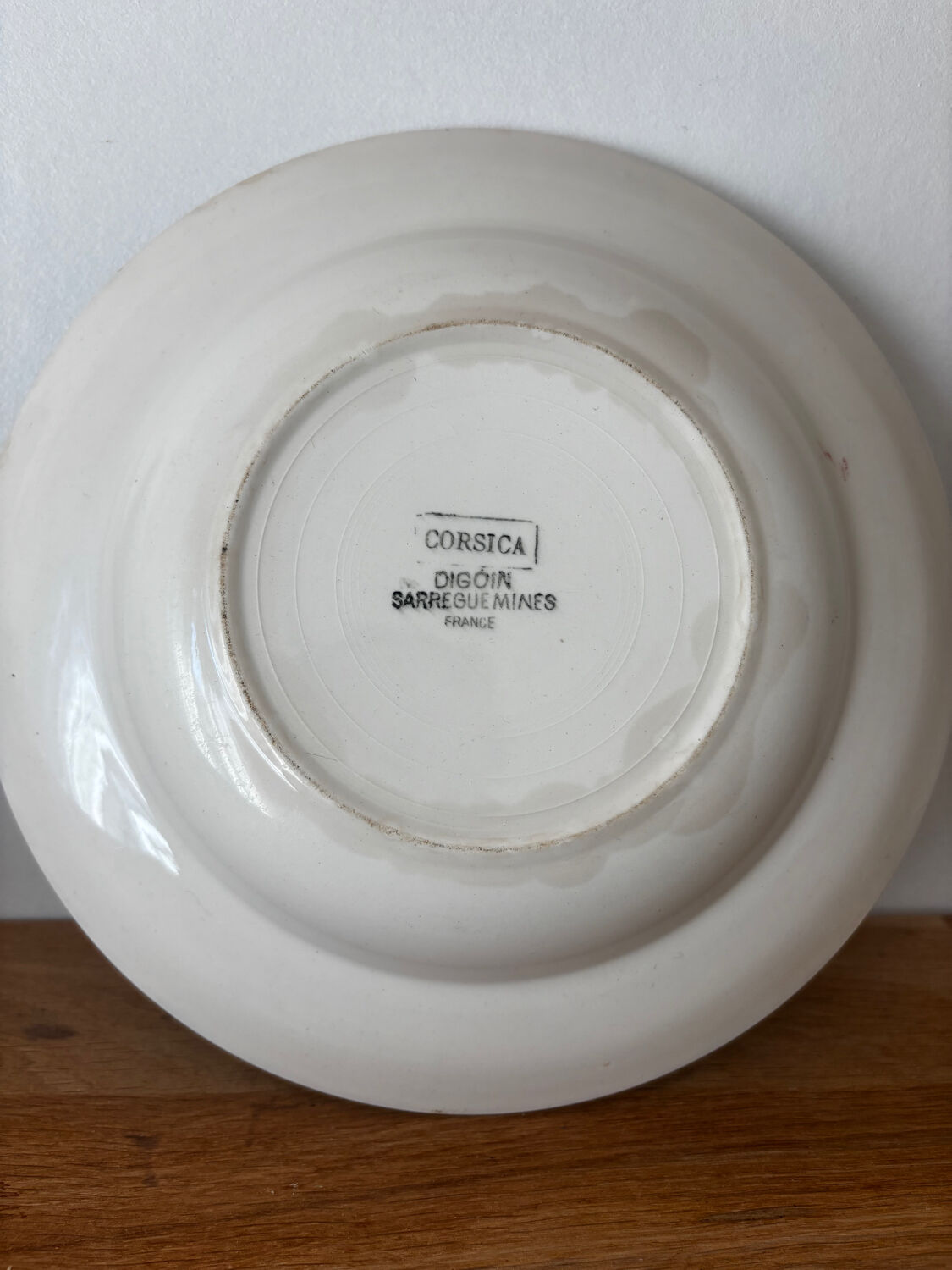 Set of 2 antique deep plates Digoin Sarreguemines Corsica