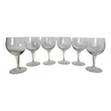 Set of 6 balloon stemmed glasses, 1960