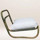 Pair of curved bamboo armchairs