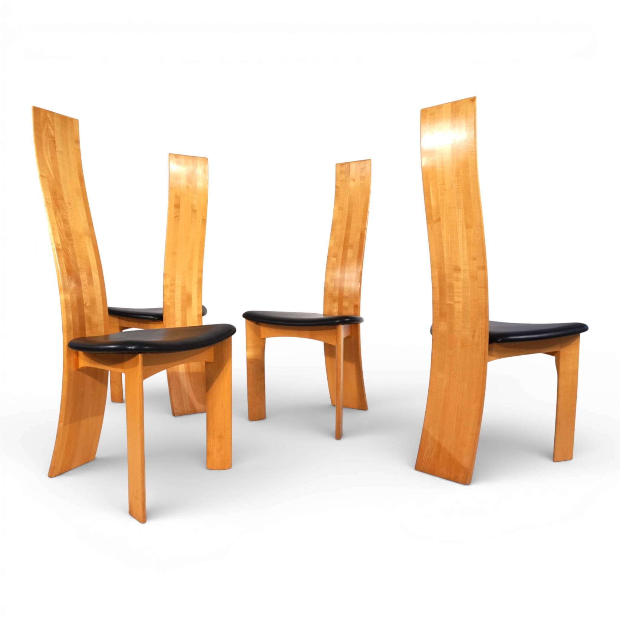 Tranekaer set of 4 Iris dining chairs by Bob van den Berghe, 1980
