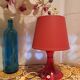 Red bedside lamp Ikea sweden 90 model lampan style 70 years POP